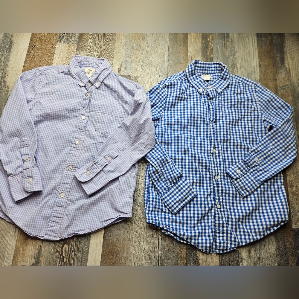 CrewCuts By J. Crew Boy"s 6-7 Lot Of 2 Button Down Shirts Plaid
